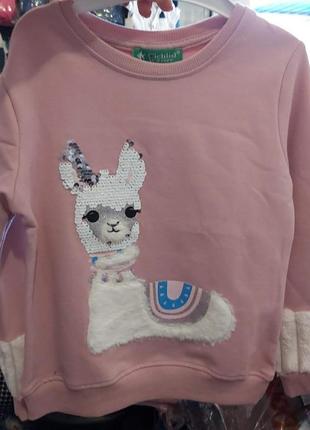 Красивый свитшот с меховыми рукавами cichlid