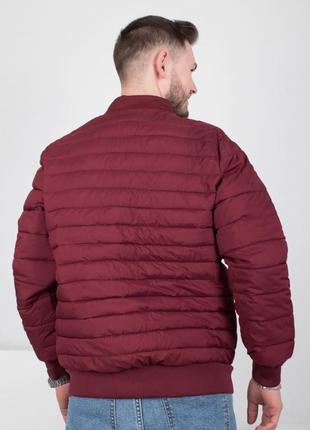 Стильная бордовая марсала осенняя весенняя демисезон куртка ветровка мужская большой размер батал2 фото