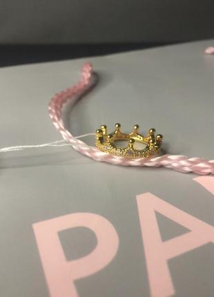 Кольцо пандора золотая корона с камнями камешками золото позолота покрытие новое с биркой серебро проба 925 167119cz2 фото