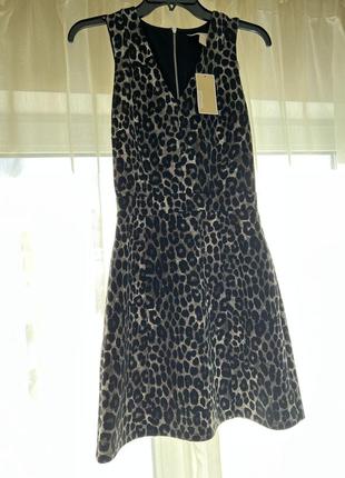 Платье новое michael kors с леопардовым принтом, xs2 фото