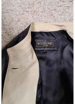 Шкіряна жіноча куртка-піджак woodland 100% натуральна шкіра8 фото