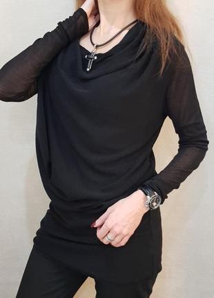 Стильная черная туника трансформер дорогой бренд dagmar стиль rundholz