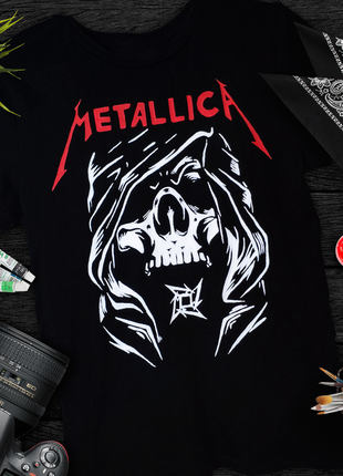 Футболка с росписью акрилом metallica, размер s / m / l / xl