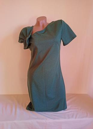 Платье зелёное миди