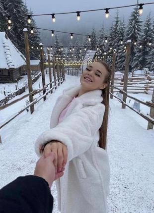 Довга зимова шуба тедді овчина