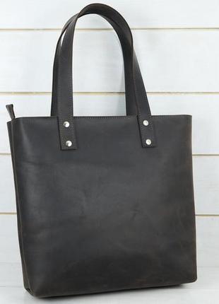 Большая кожаная женская сумка шоппер