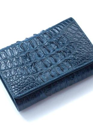 Гаманець жіночий зі шкіри крокодила ekzotic leather синій (cw106_1)