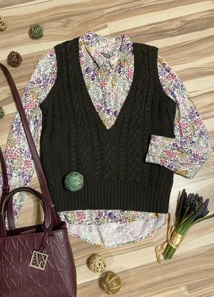 Шикарний комплект, сорочка, блуза + жилет з 100% вовни мериноса (німеччина🇩🇪)