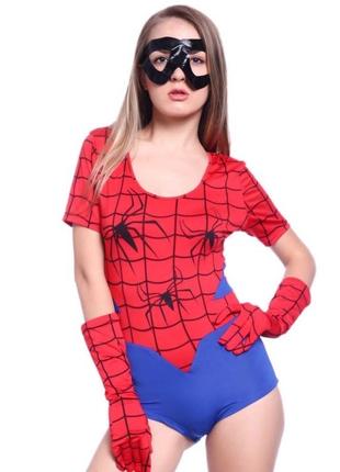 Женский костюм наряд боди трико супергероя комиксов marvel человек паук , косплей, маскарад, карнавал