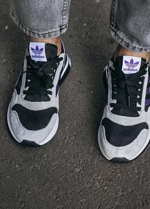 Чоловічі кросівки adidas zx 500 white purple8 фото