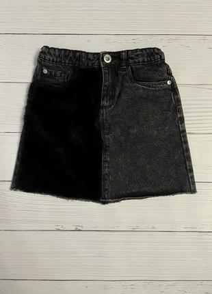 Детская чёрная джинсовая юбка zara для девочки на 7 лет