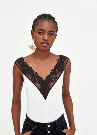 Боди трико белье кружево zara