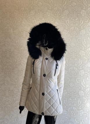 Тёплая куртка из натуральной кожи и енота2 фото