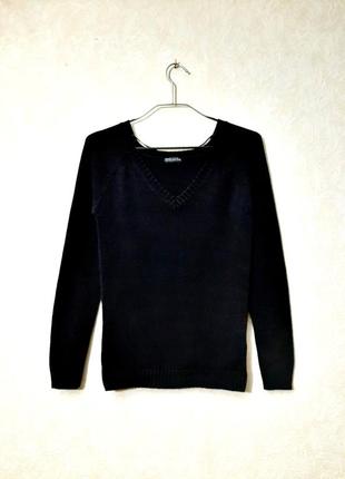 Кофточка джемпер чёрный тёплый вязаный пуловер женский демисезонный бренд terranova