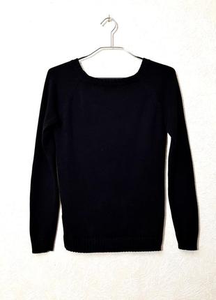 Кофточка джемпер чёрный тёплый вязаный пуловер женский демисезонный бренд terranova6 фото