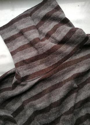 Гольф водолазка темная полоска серная серая коричневая7 фото