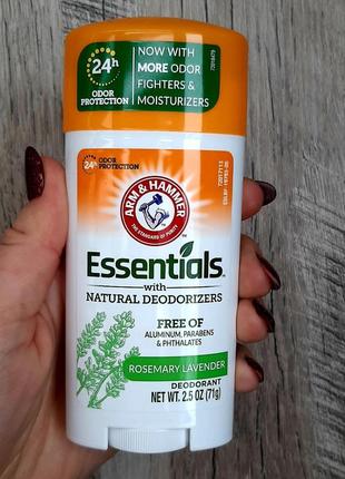 Arm&hammer 
essentials, дезодорант с натуральными дезодорирующими компонентами, розмарин и лаванда, 71 г3 фото