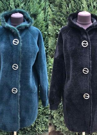 Пальто альпака з капюшоном обробка з норки туреччина 🇹🇷🇹🇷1 фото