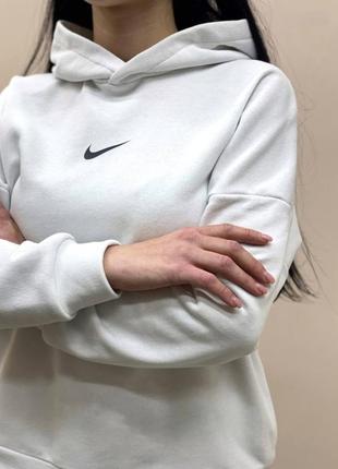 Худи белое женское nike оверсайз, худи женское с капюшоном найк на девушку2 фото