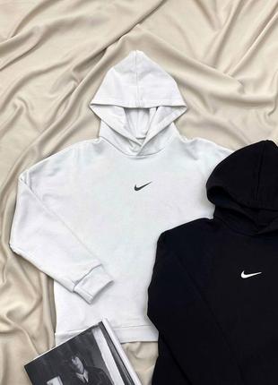 Худи белое женское nike оверсайз, худи женское с капюшоном найк на девушку8 фото