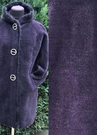 Пальто с капюшоном с шерстью альпаки турция отделка из норки4 фото