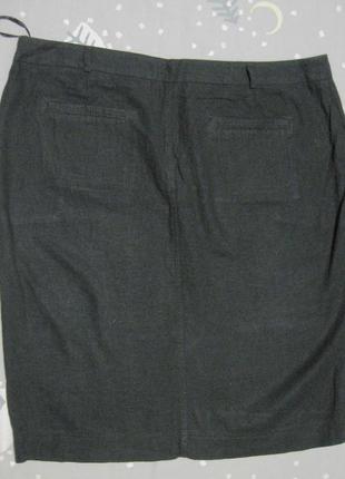 Натуральная летняя юбка лён черная карандаш большого размера 182 фото