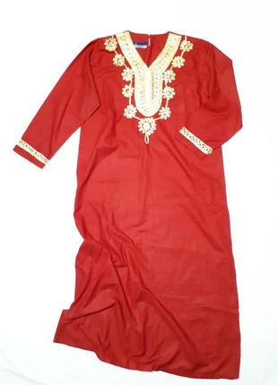 Унисекс одежда в африканском стиле красное платье туника дашики р 50 -521 фото