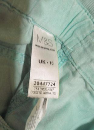 М'ятні лляні бриджі капрі розм 10 marks&spencer love linen6 фото