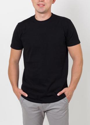 Однотонна чоловіча стильна футболка gabbi стандарт (бавовна) чорний