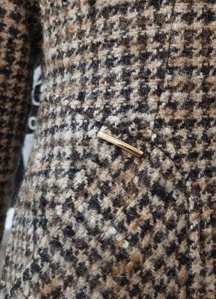 Пальто зимове шерсть з натуральним хутряним коміром8 фото