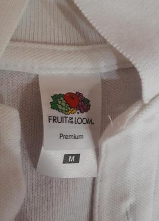 Поло футболка fruit of the loom premium белая2 фото