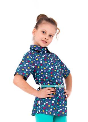 Нарядная туника-рубашка для девочки, в наличии на р.134