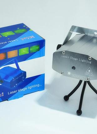 Лазерний проектор диско mini laser stage lighting hj09 2in1 grey лазерний проектор2 фото