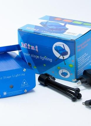 Лазерний проектор диско mini laser stage lighting hj09 2in1 blue лазерный проектор2 фото