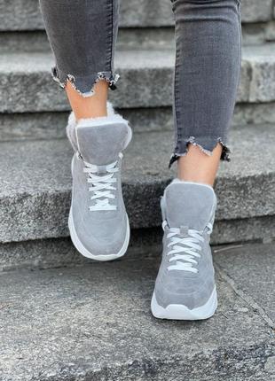 Кросівки ❄️❄️❄️ замшеві зимові кроссовки замшивые зимние ботинки зима замш6 фото