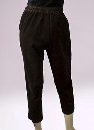 Укорочені завужені вельветові штани на резинці бренду amalina3 фото