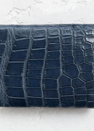 Кошелек из кожи крокодила ekzotic leather cиний (cw 110_3)2 фото