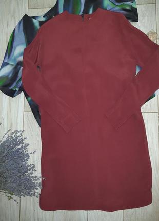 Терракотово-красное прямое платье- туника cos xs-s10 фото