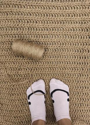 Коврик из джута, интерьерный коврик