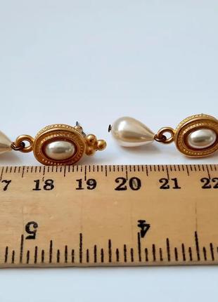Вінтажні сережки з перлами5 фото