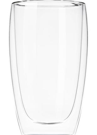 Набор чашек ardesto 450 мл 2 шт. с двойными стенками для латте стекло (ar2645g)