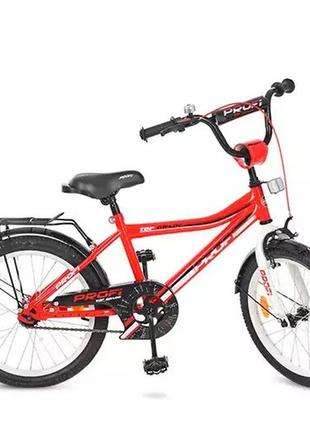 Kmy20105 велосипед двухколесный детский prof1 20д. top grade красный: звонок, подножка, мягкие рулевые