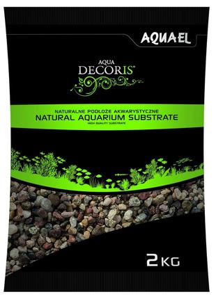 Aquael aqua decoris multicolored gravel натуральный многоцветный гравий 3-5мм, 2кг1 фото