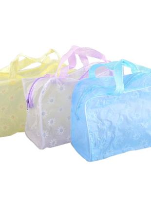 Косметичка прозрачная банная 21x13x8см голубая