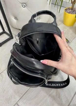 Рюкзак-сумка chester в чёрном цвете5 фото