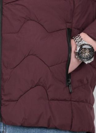 Стильная бордовая марсала мужская осенняя весенняя демисезон куртка с капюшоном большой размер батал3 фото