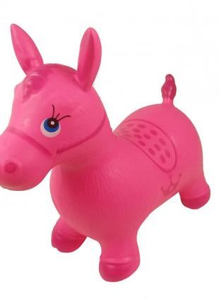 Детский прыгун-лошадка ms 0373 резиновый (розовый)