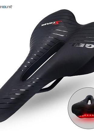 Велосипедне сідло з отвором і led ліхтарем sdl-01 сидіння, сидіння для велосипеда чорне