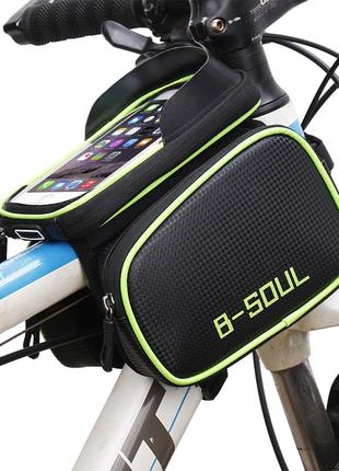 Фірмова велосумка c2g touch screen кишеня для смартфона до 6". сумка велобагажник для велосипеда чорна