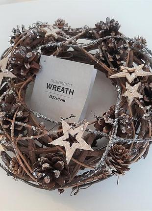 Распродажа вінок новорічний 27см рождественский венок с лозы новорічний вінок різдвяний декор